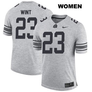 Women's NCAA Ohio State Buckeyes Jahsen Wint #23 College Stitched Authentic Nike Gray Football Jersey AT20N34EV